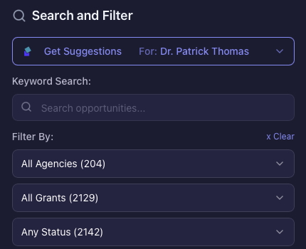 Grant Search Interface
